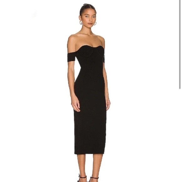 New! Helmut lang black Contour Midi Dress 🖤 Small NWT! - Picture 5 of 7